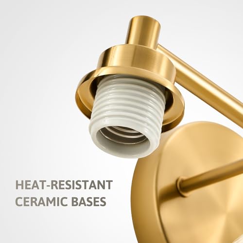 VONLUCE 2-Light Bathroom Vanity Light Fixture, Gold Finish, Modern Wall Sconce
