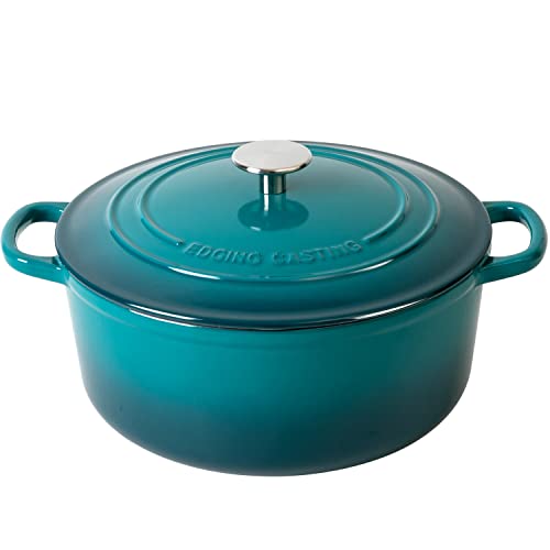 Darkcyan 5.5 Quart Enamel Cast Iron Dutch Oven with Lid & Dual Handles