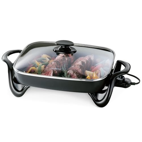Electric Skillet 16-Inch with Glass Cover Nonstick Cooker for Frying & Baking - Skillet