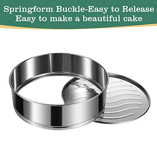 4/7/9-Inch Springform Pan Set with Removable Bottom - Stainless Steel Bakeware