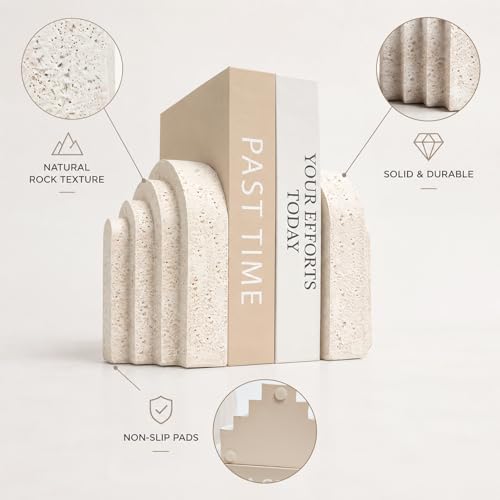 Heavy Duty Book Ends for Shelves, Decorative Stopper Resin Decor
