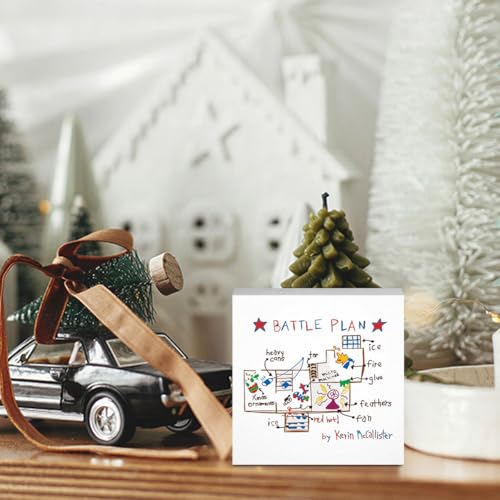 Christmas Holiday Decorations Wood Sign Xmas Gifts for Boys and Girls Christmas Vacation Movie Decor for Office Desk Table Shelf Home 5 x 5 Inches