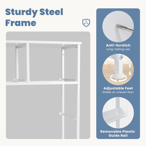 Atilioo White 7-Drawer Dresser for Bedroom Storage, Anti-Tip Fabric Tower