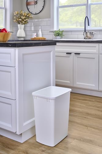 Rev-A-Shelf White 1 Pack Double Pullout 35 Qt Trash Cans for Kitchen Cabinets