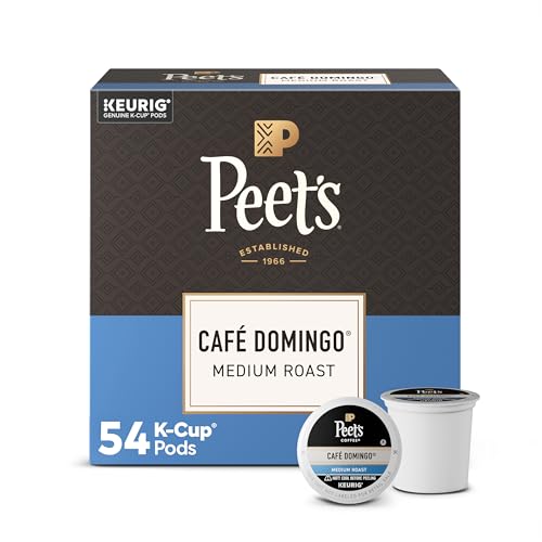 Peet's Coffee Café Domingo Medium Roast Coffee Pods - 54 K-Cups, Latin American Blend
