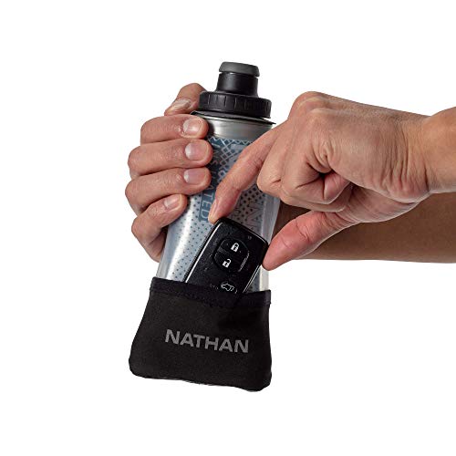 Nathan 12oz Insulated Hydration Water Bottle with Hand Strap - Black / Marine Blue