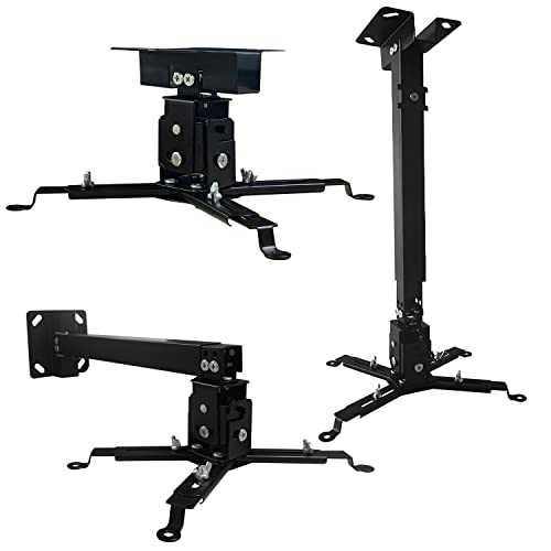Universal Projector Wall Ceiling Mount Bracket Adjustable Height Extendable Arms