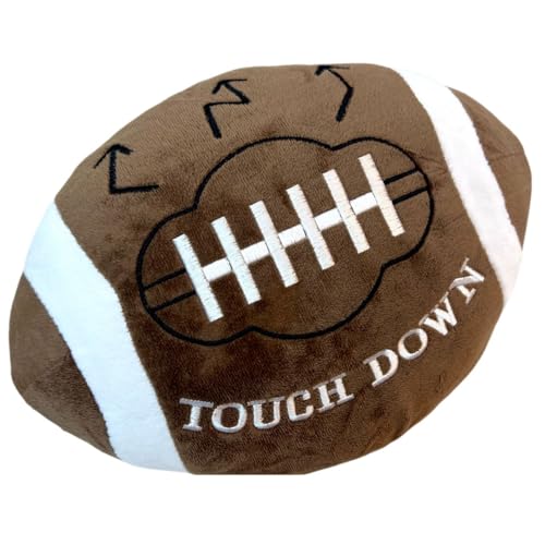 GiftExpress 2 Pack Football Plush Pillows - 12" Soft Fluffy Cotton Stuffed Football Shaped Throw Cushion Decor - Cuddly Game Day Sports Gifts for Kids & Adults