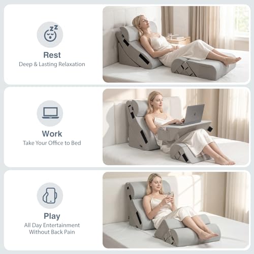 Orthopedic Wedge Pillow Set for Post-Surgery Recovery - Adjustable Support