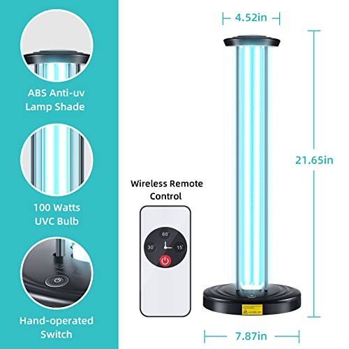 100W Ozone-Free UV Light for Disinfection with Remote & Timer – Safe Air & Surface Sanitizer