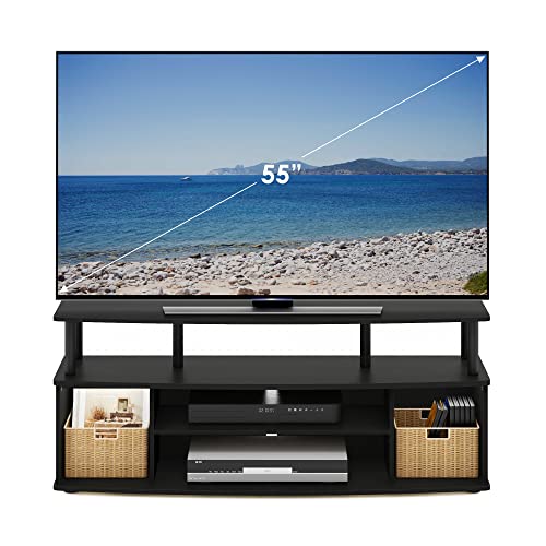 Furinno Jaya 4-Tier TV Stand for Up to 55 Inch TVs - Blackwood/Black