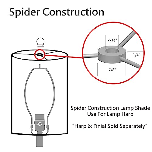White Hardback Empire Spider Lamp Shade - 6in Top x 19in Bottom x 12in Height