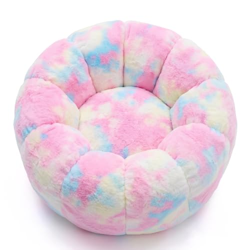 Colorful Tie-Dye Flower Bean Bag Chair for Teens & Adults - Compact & Cozy