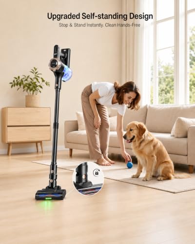Trucozie 8-in-1 Cordless Stick Vacuum Cleaner Black – Lightweight, Powerful Suction, 45-Minute Runtime