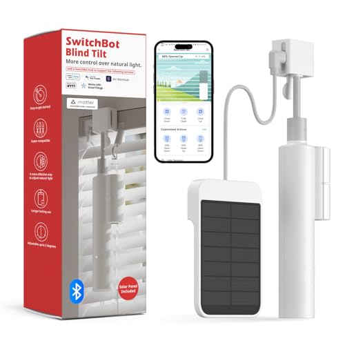 Smart Motorized Blinds Tilt Motor for Horizontal Blinds - Solar Powered, Light Sensing Control - Variation 1
