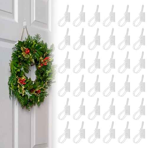 60 Pcs Adjustable Christmas Garland Hangers, Garland Hangers for Front Door, Mantle, Fireplace, Window, Wreaths, and Stocking Decorations