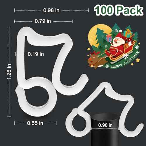 eygeufg Christmas Light Clips Hooks - Gutter Light Hooks Clips Hangers for Christmas Decoration Outdoor Halloween New Year Holiday (100 Pack)