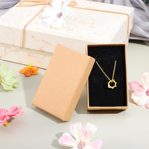 100 Pcs Jewelry Gift Boxes Bulk 3.2 x 2 1.2 Inch Kraft Cardboard