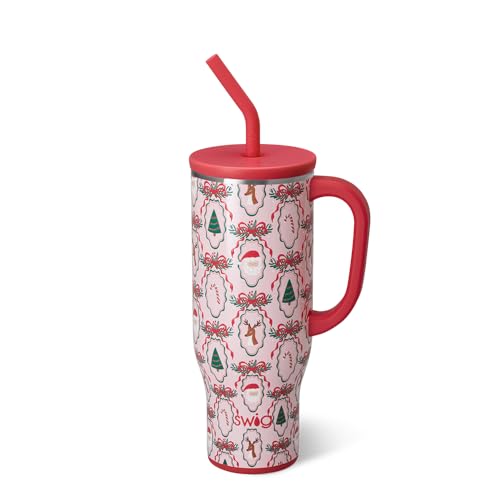 Swig Life 30oz Insulated Travel Mug with Handle & Straw - Christmas Cameos