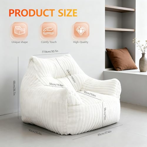 Bean Bag Chair for Adults, Comfy Bedroom, Floor Chairs Living Room,