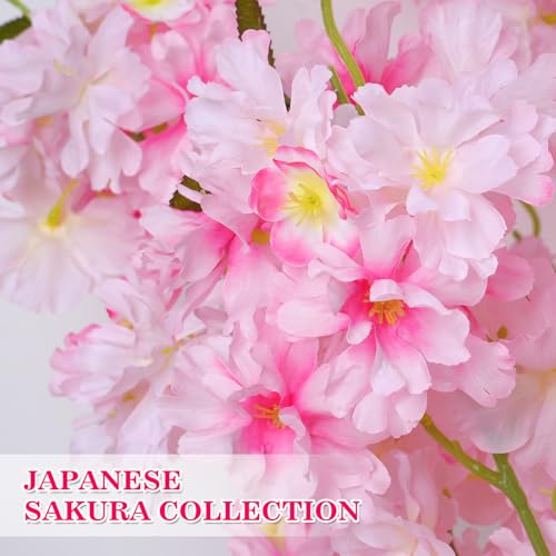 5FT Pink Artificial Cherry Blossom Tree with White Planter - Easy Setup Indoor Decor