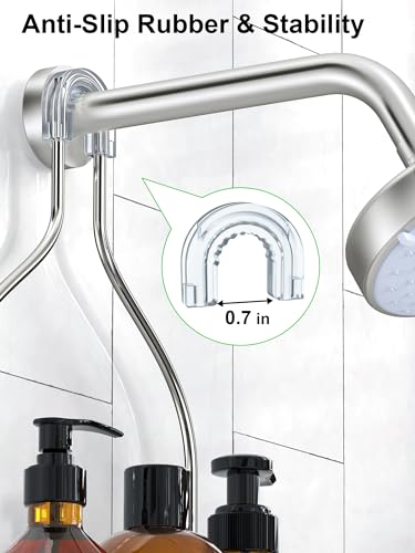 SMARTAKE Hanging Shower Head Caddy with Soap Dish - Silver (Variation 01)