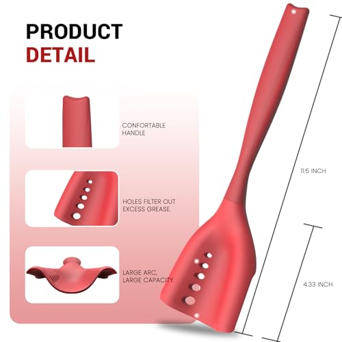 Mincing Spatula Meat Chopper, Hamburger Grinder, Premium Heat Resistant Smasher for Ground Beef, Potato Mix Tool, Meat & Poultry Tenderizers-Aqua