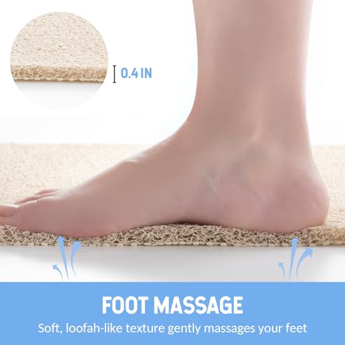 Non-Slip Bathtub Mat 36x24 Inches - Quick Dry, Anti Slip Shower Rug - Beige