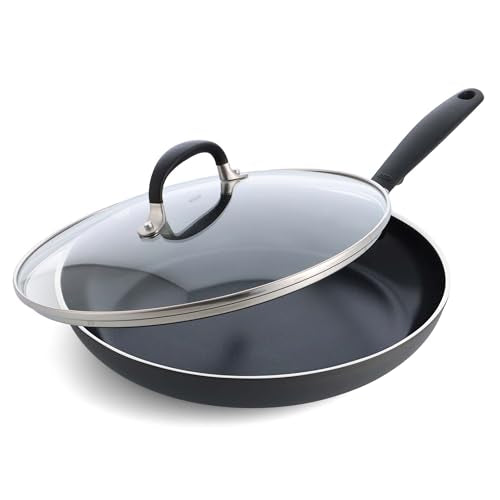 12-Inch Non-Stick Ceramic Frying Pan with Lid - Oven & Dishwasher Safe