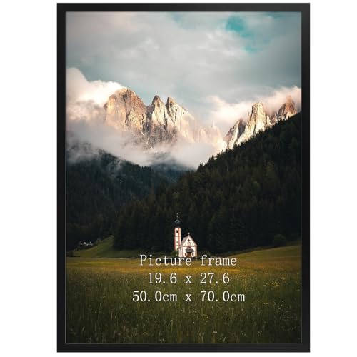 Black 19.7x27.6 Inch Picture Frame for 50x70cm Puzzles Wall Display - Giftgarden