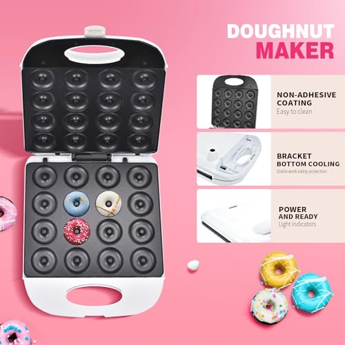 Mini Donut Maker Set - 16 Donuts, Accessories & Non-Stick Surface