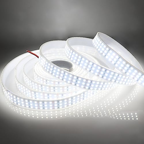 16.4Ft Waterproof LED Strip Lights - Daylight White 6000K, Cuttable & Linkable