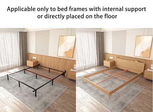 LUMUNANCE 4-Inch Queen Low Profile Metal Box Spring Bed Base with Fabric Cover