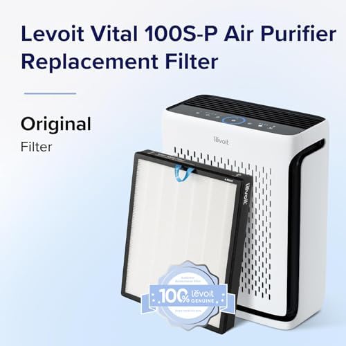 Genuine Replacement Filter for Levoit Vital 100S-P Air Purifier - Sleep Mode, Activated Carbon, 6-12 Months