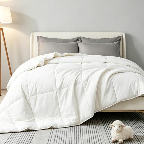 Australian Wool Comforter Queen All-Season Breathable Duvet Insert - White