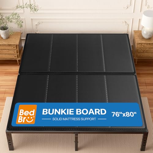 King Bunkie Board 10mm - Black Under Mattress Support for King Beds, Anti-Sag & Noise-Free, Low Profile, 76x80 inches - wisdomdodo