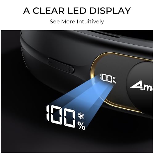 Portable Neck Fan with Ice Cooling Plate - 3 Speed Hands-Free Personal Cooler, 5000mAh Battery, Black