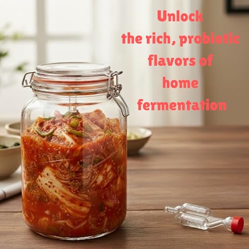 Kitchentoolz 1-Gallon Mason Glass Fermenting Jar with Airlock Lid – Pack of 1