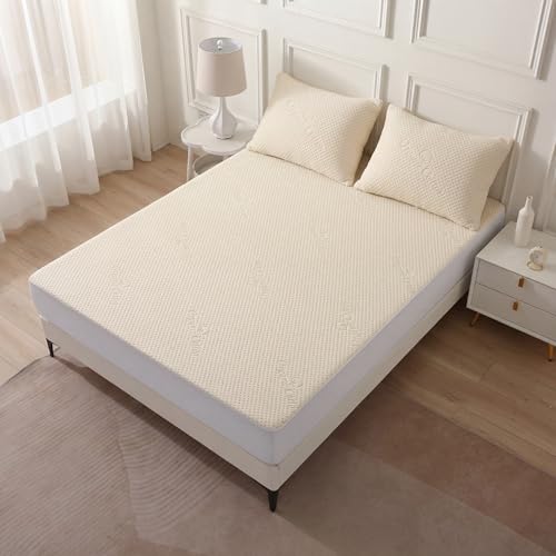 MATTSHIELD Organic Waterproof Mattress Protector Queen Size - Breathable Cotton Cover