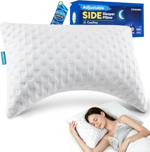 BTASLEEEP Side Sleeper Pillow Standard Size 1 Pack - Ergonomic Neck Shoulder Support