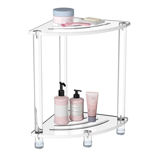 Acrylic Corner Shower Stool - Clear Small Shower Bench for Shaving & Seating, 11.81"D x 11.81"W x 18.11"H, Waterproof & Heavy Duty Variation of THIS listing