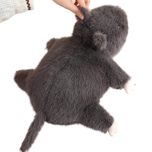 Large Rat Plush Pillow, Rat Stuffed Animal Plushie Toy for Kids Girls Boys, Birthday Gifts Room Decorations (Black)