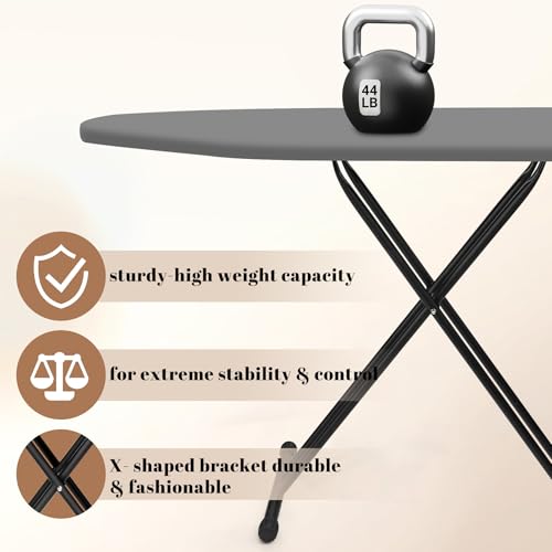 RIZTAIK Gray Compact Ironing Board 13x43 Space Saver for Small Spaces