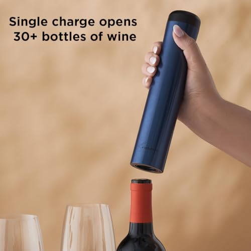Electric Wine Opener Corkscrew - Rechargeable, Automatic, 2 x 9.6in Navy