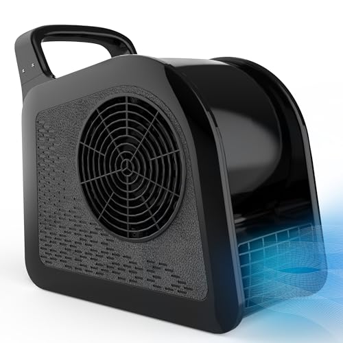Air Mover Blower Fan Black - High Velocity Floor Ventilation & Drying Fan with 3 Speeds
