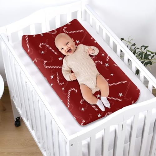 Christmas Changing Pad Cover for Baby Soft Comfy Diaper Pad Covers for Changing Table 16x32 Inch Washable Cradle Mattress Sheets Nursery Decor