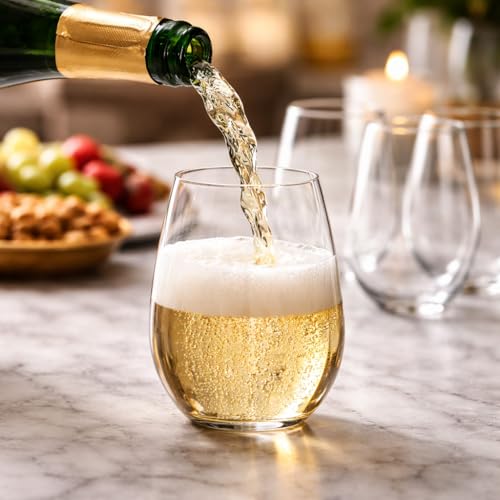 12 oz Disposable Stemless Plastic Wine Glasses Bulk Pack - Clear, Reusable & Shatterproof