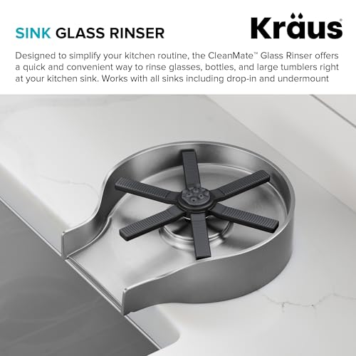 Kraus CleanMate Glass Rinser for Kitchen Sink - Spot-Free Stainless Steel KGR-500SFS