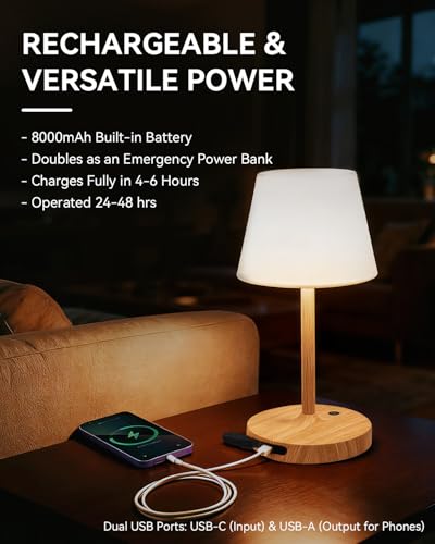 Outdoor Waterproof Shower Lamp with 8000mAh Power Bank - Wood Grain Variation