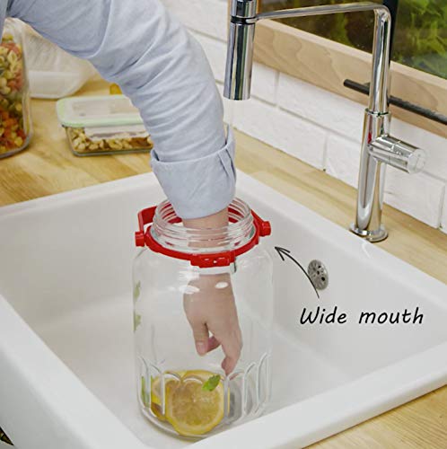 1 Gallon Glass Jar with Lid - Wide Mouth Airtight Food Storage & Fermentation
